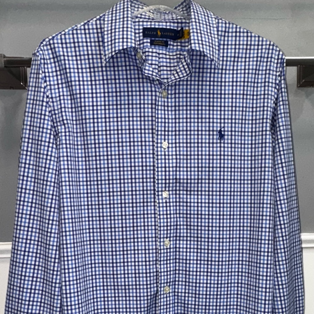 Ralph Lauren Blue Gingham Long-Sleeve Shirt